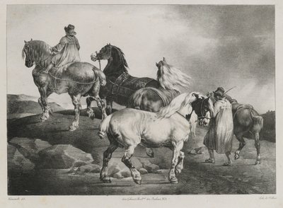 Pferde werden zur Messe geführt, 1822 von Theodore Gericault